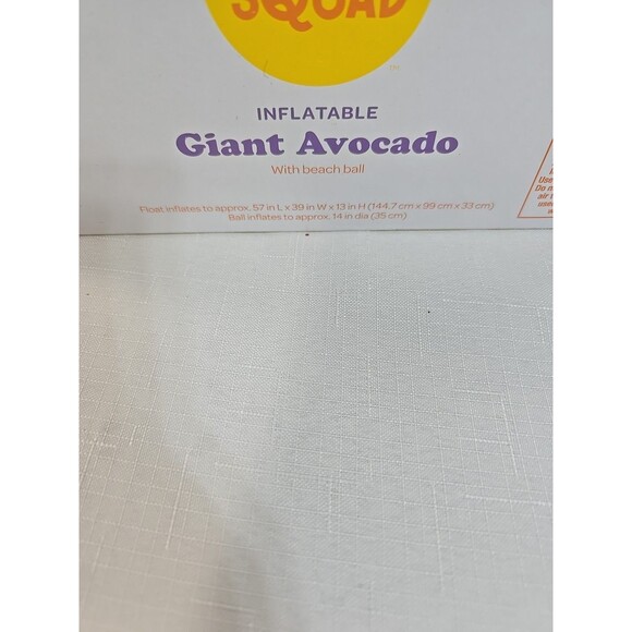 Sun Squad Inflatable Giant Avocado With Beach BallPool Float Large 57”×39x13 - Picture 2 of 9